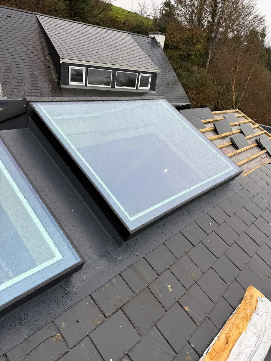 Rooflights installed in a slate roof by Govin Roofing Systems